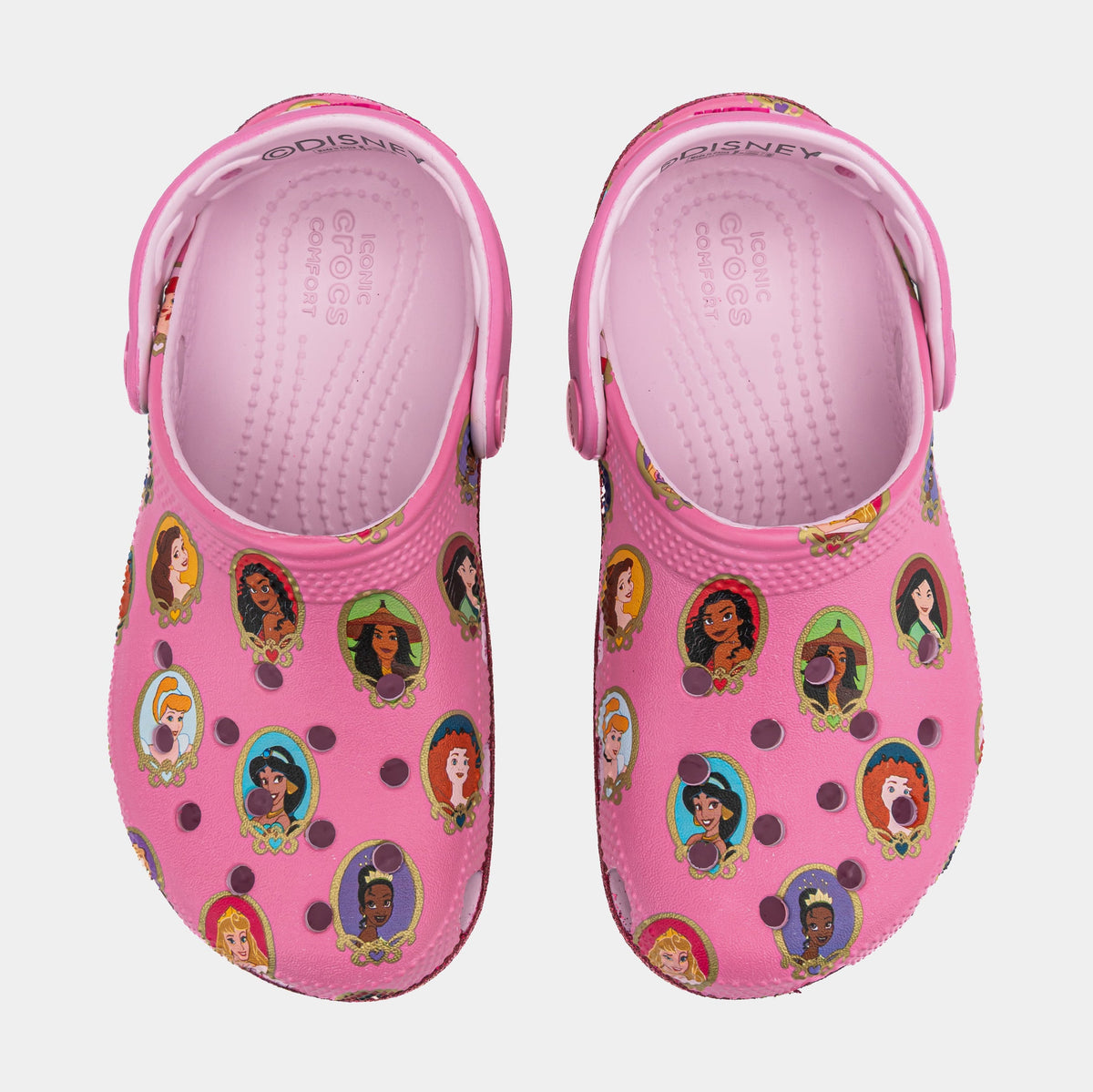 Exclusive Disney Princess Classic Clog Preschool/Grade School Sandals (Soft Pink) — 11C — Side View