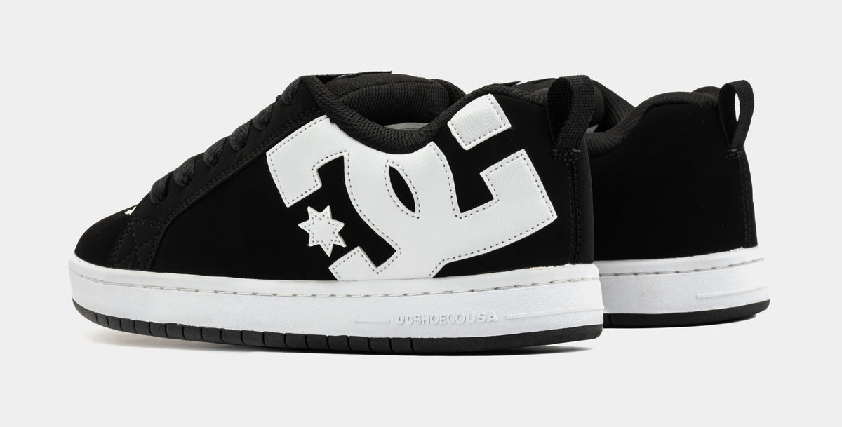Exclusive Court Graffik Mens Skate Shoes (White/Black) — 7 — Detail View