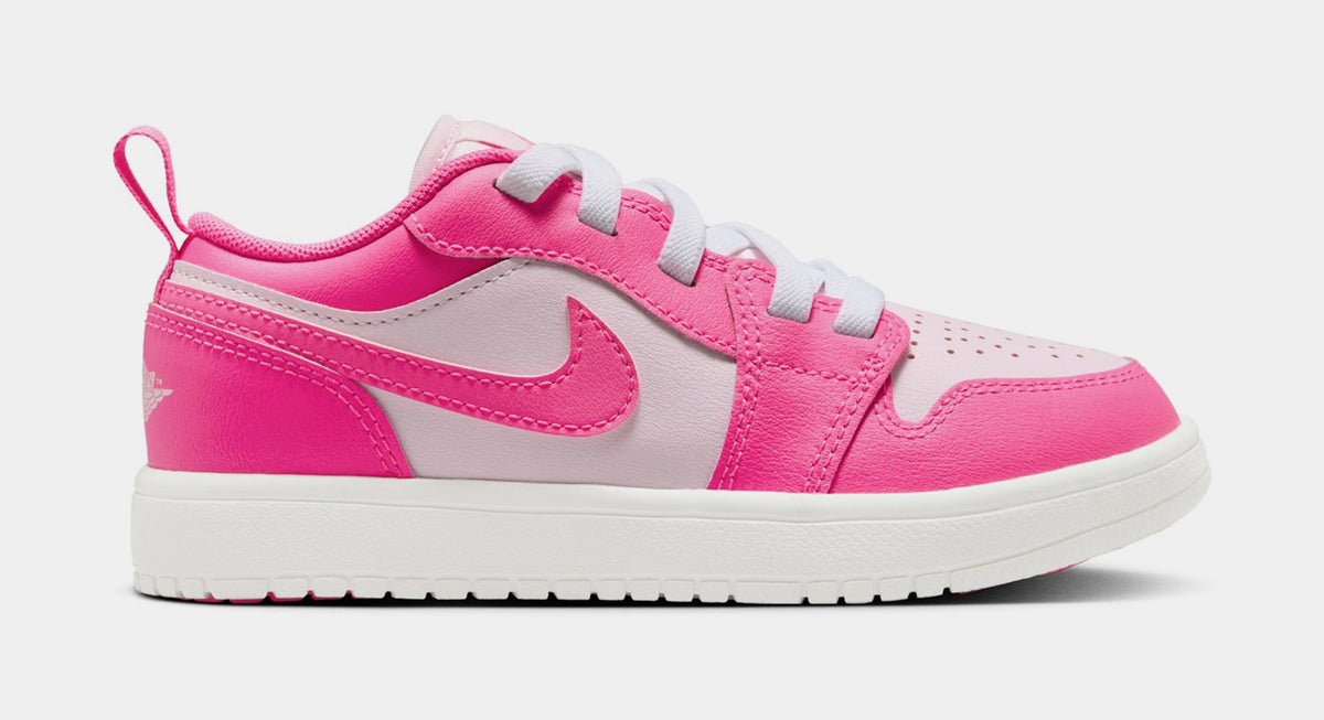 Exclusive Air Jordan 1 Low ALT Preschool Lifestyle Shoes (Pink Foam/Hyper Pink/Summit White) — 10.5C — Front View