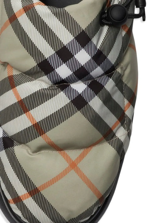 Check Pattern Pillow Mules