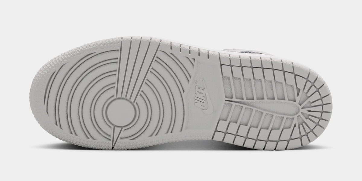 Exclusive Air Jordan 1 Mid Preschool Lifestyle Shoes (White/Light Smoke Grey/Black) — 10.5C — Top View