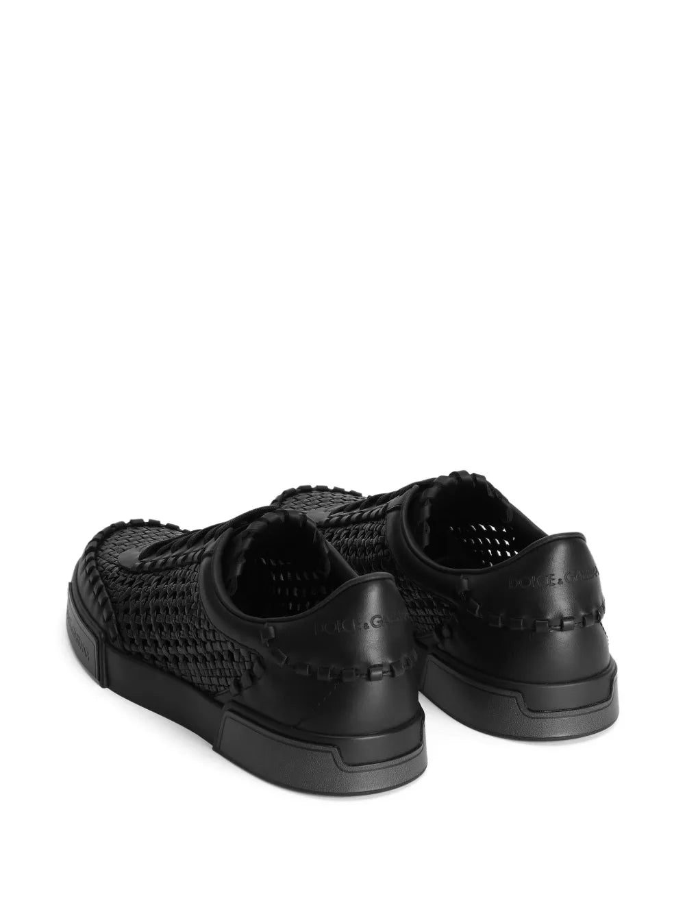 Mesh-Panelling Leather