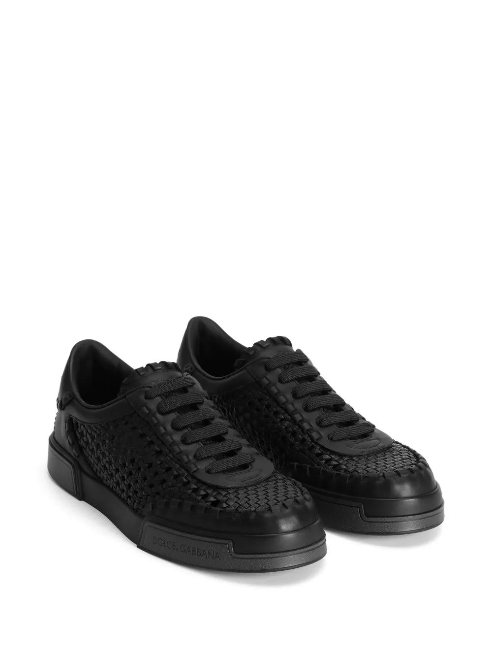 Mesh-Panelling Leather