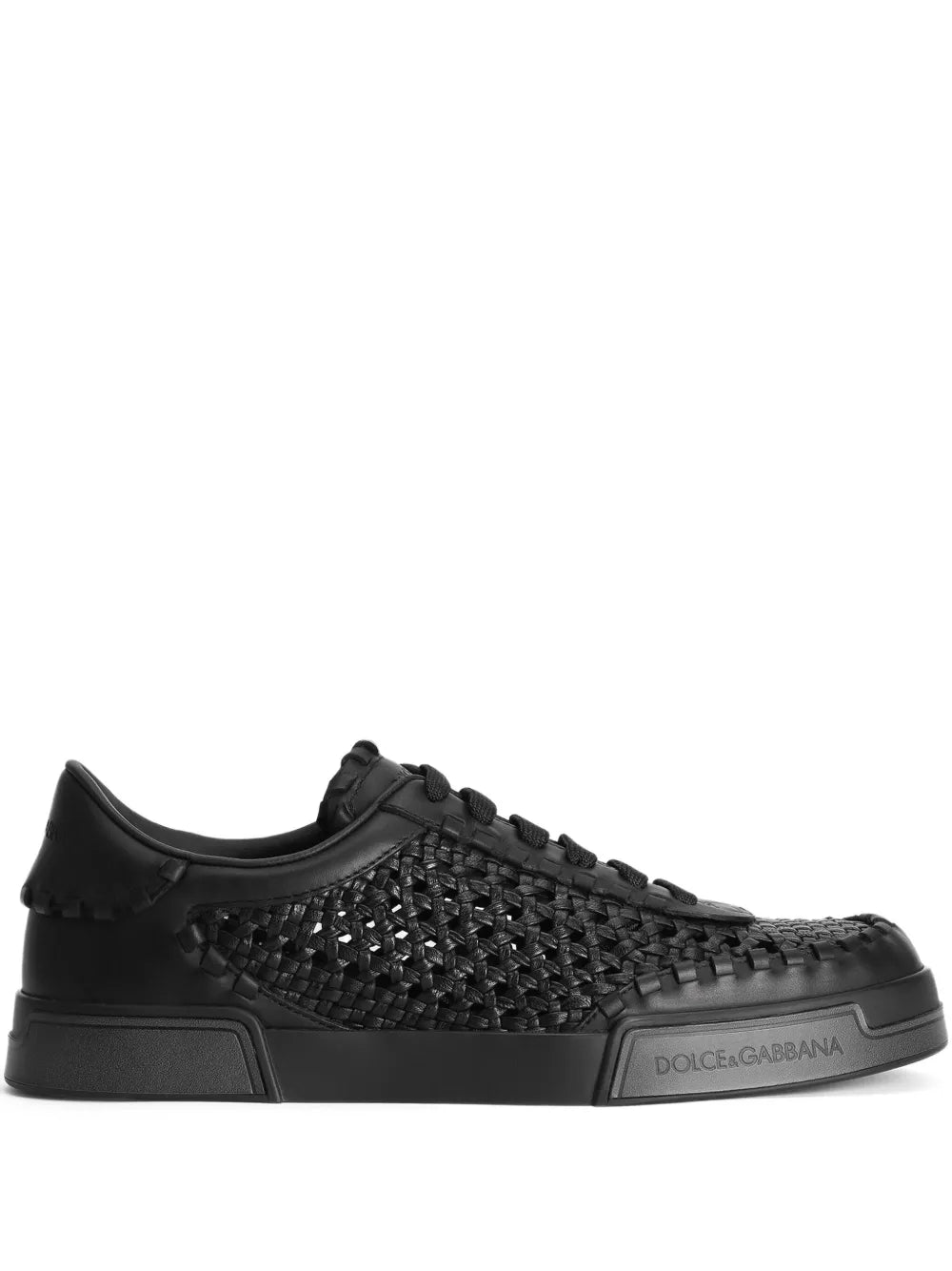 Mesh-Panelling Leather