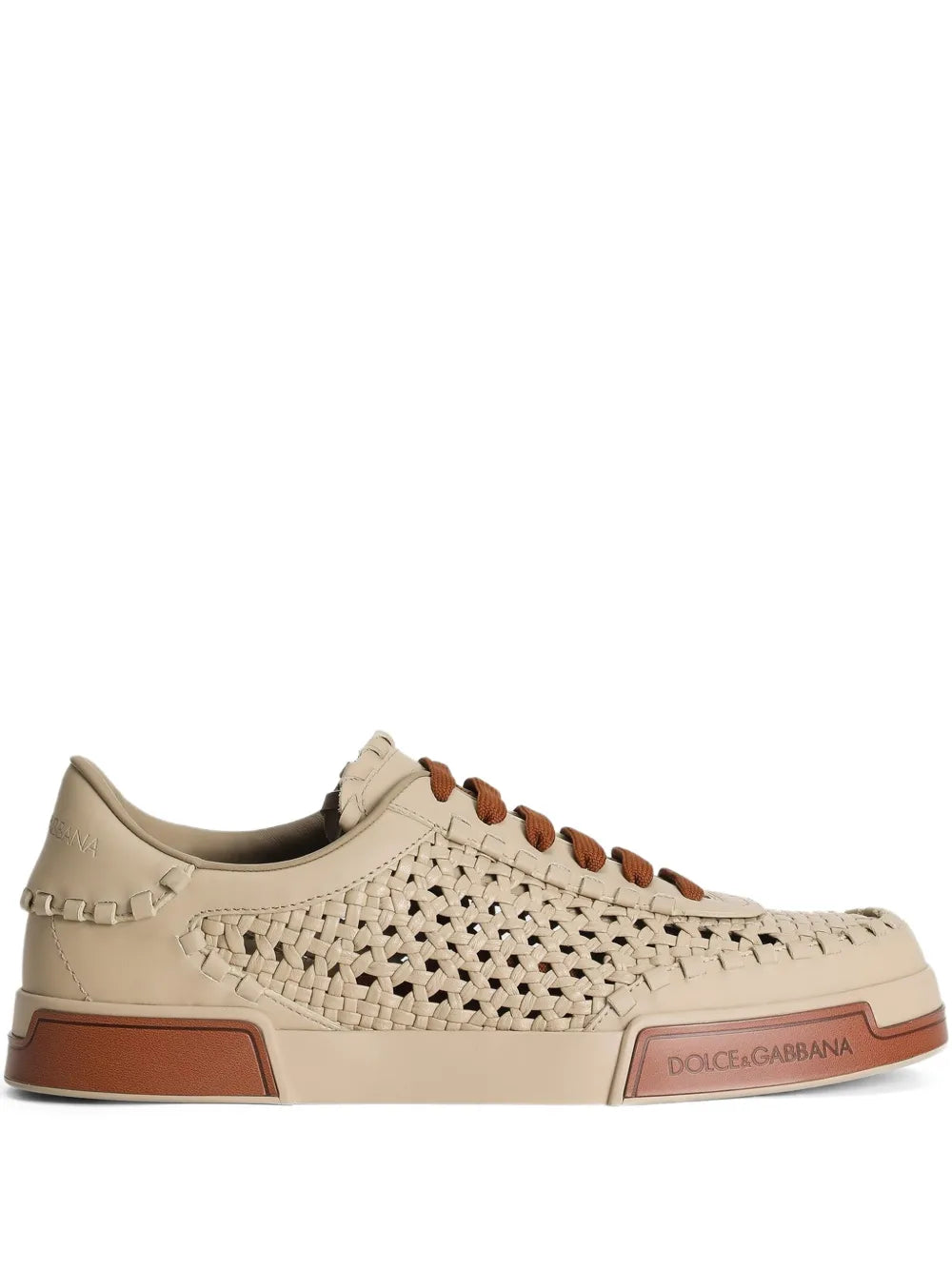 Mesh-Panelling Leather