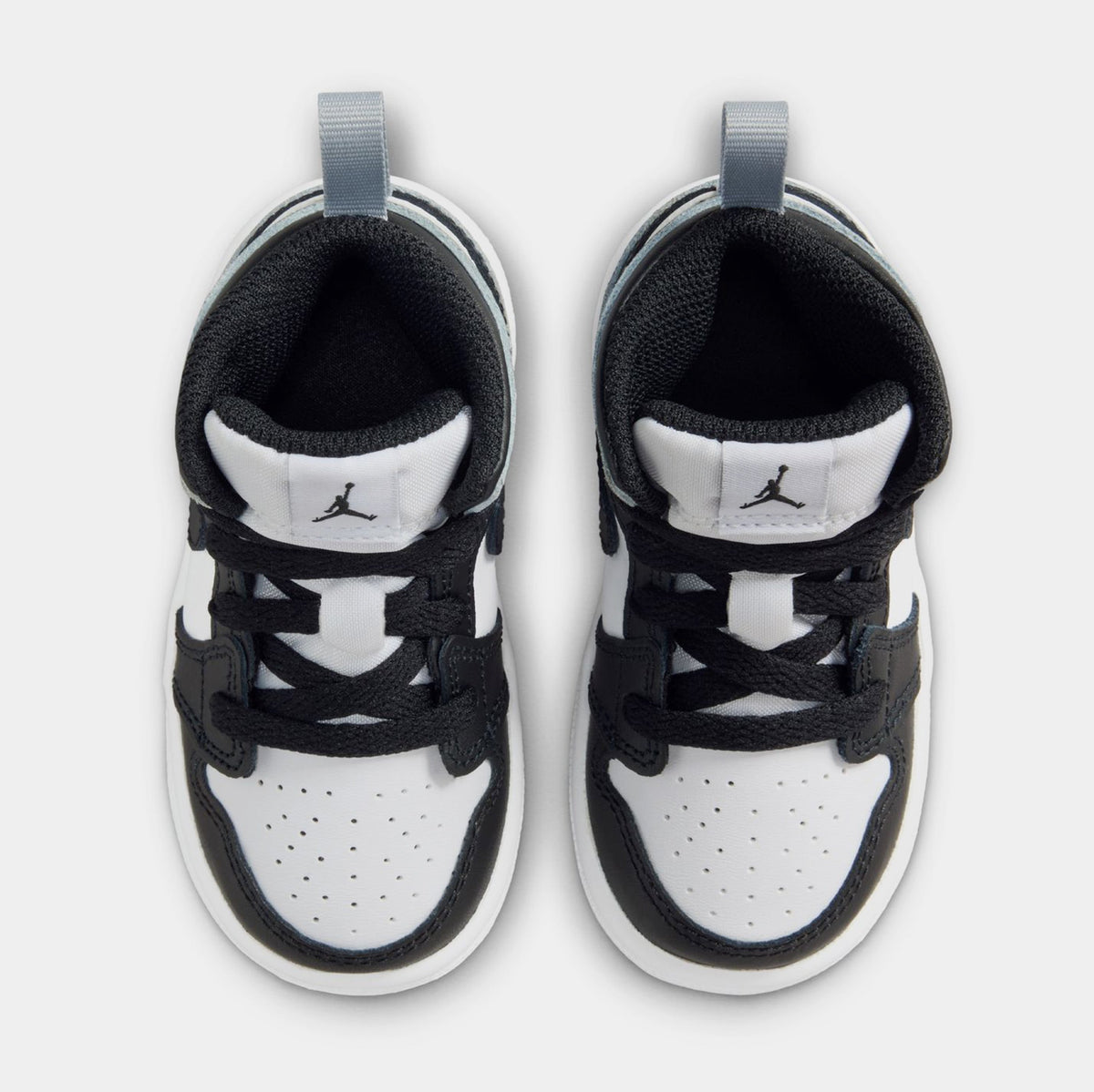 Exclusive Air Jordan 1 Mid Infant Toddler Lifestyle Shoes (White/Light Smoke Grey/Black) — 2C — Side View