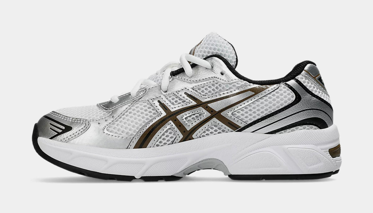 Exclusive Gel 1130 Grade School Running Shoes (White/Clay Canyon) — 3.5Y — Back View