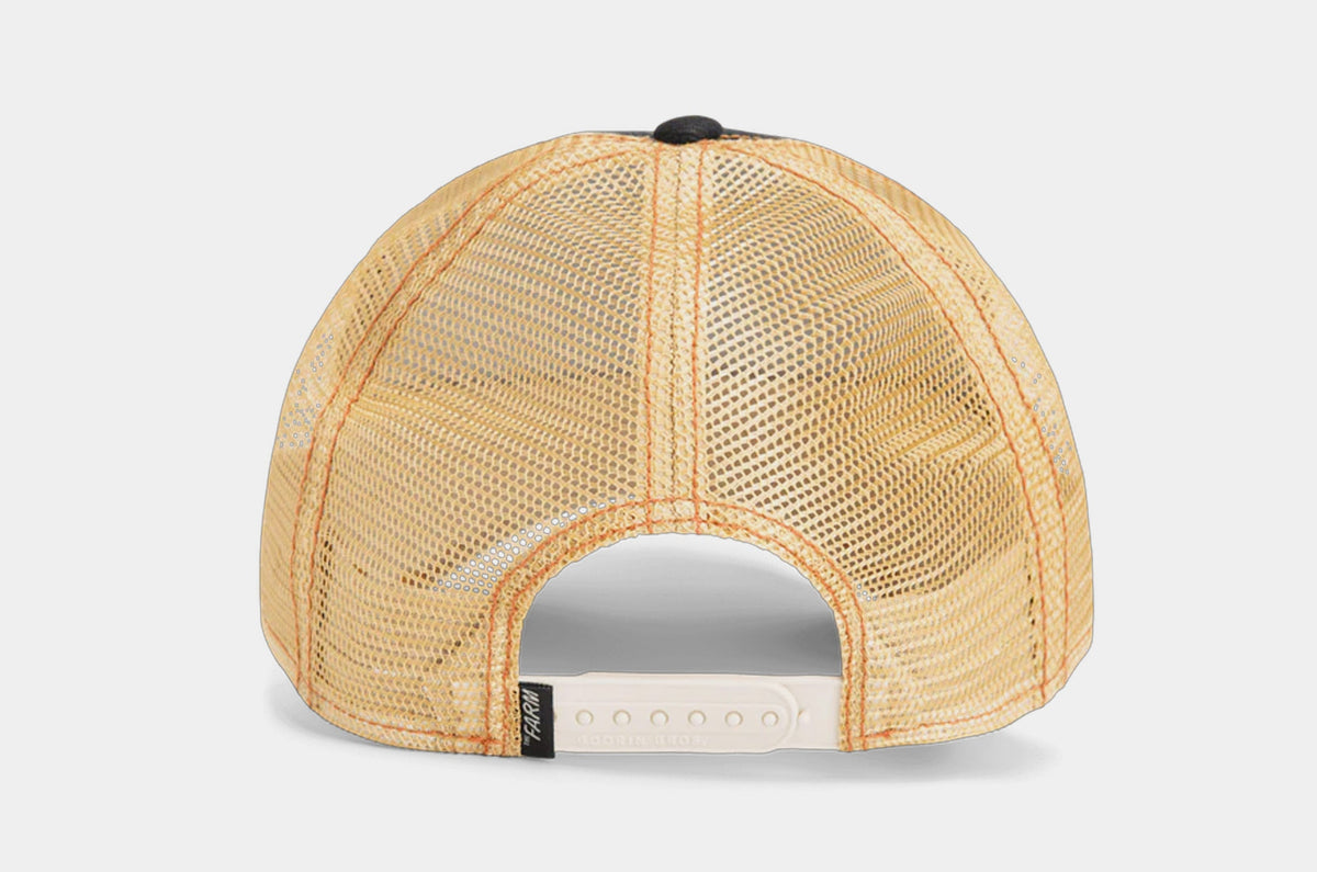 Exclusive Easy Rider Trucker Mens Hat (Black/Brown) — OS — Back View