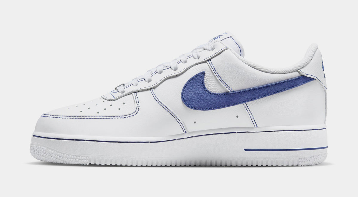 Exclusive Air Force 1 '07 LV8 Mens Lifestyle Shoes (White/Deep Royal Blue) — 6 — Back View