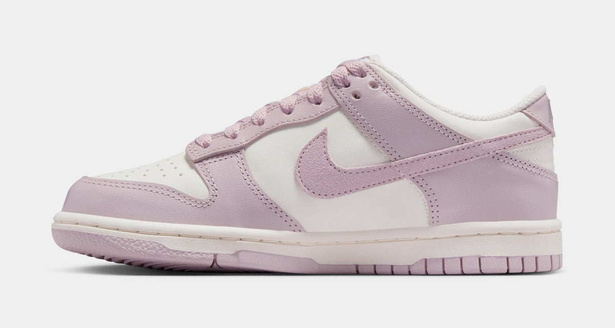 Exclusive Dunk Low Grade School Lifestyle Shoes (Sail/Particle Rose/Enigma Stone) — 3.5Y — Back View