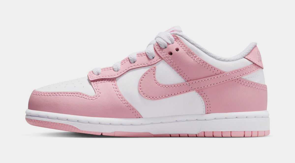 Exclusive Dunk Low Preschool Lifestyle Shoes (Laser Fuchsia/White/Laser Fuchsia) — 10.5C — Back View