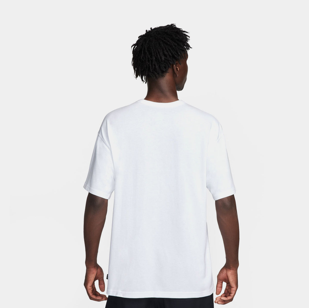 Exclusive Premium Essentials Mens Short Sleeve Shirt (White/White) — S — Side View