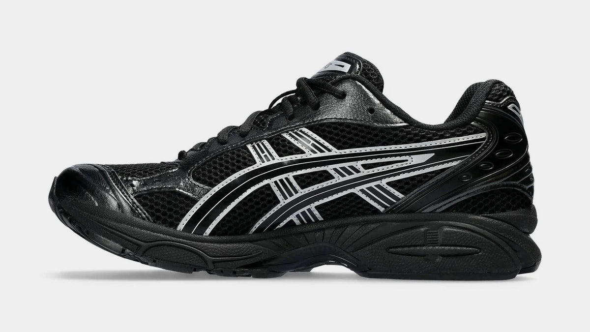 Exclusive Gel Kayano 14 Mens Running Shoes (Black/Pure Silver) — 4 — Back View