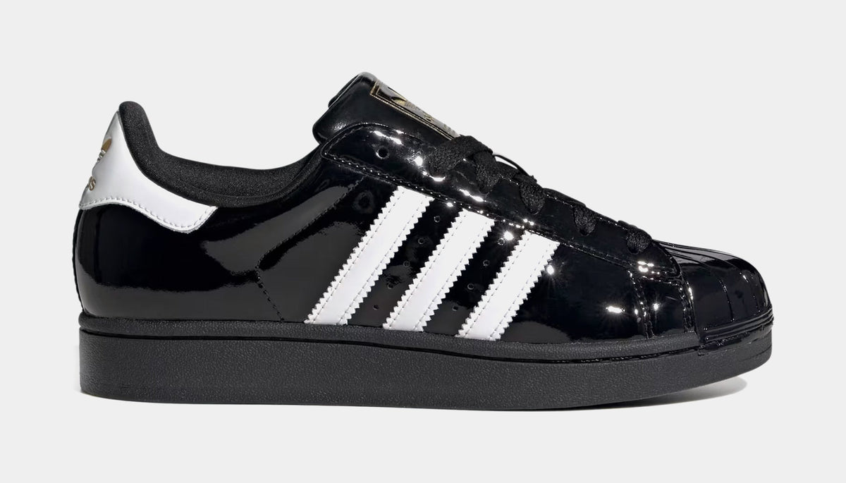 Exclusive Superstar II Womens Lifestyle Shoes (Black/Cloud White/Gold Metallic) — 5 — Front View