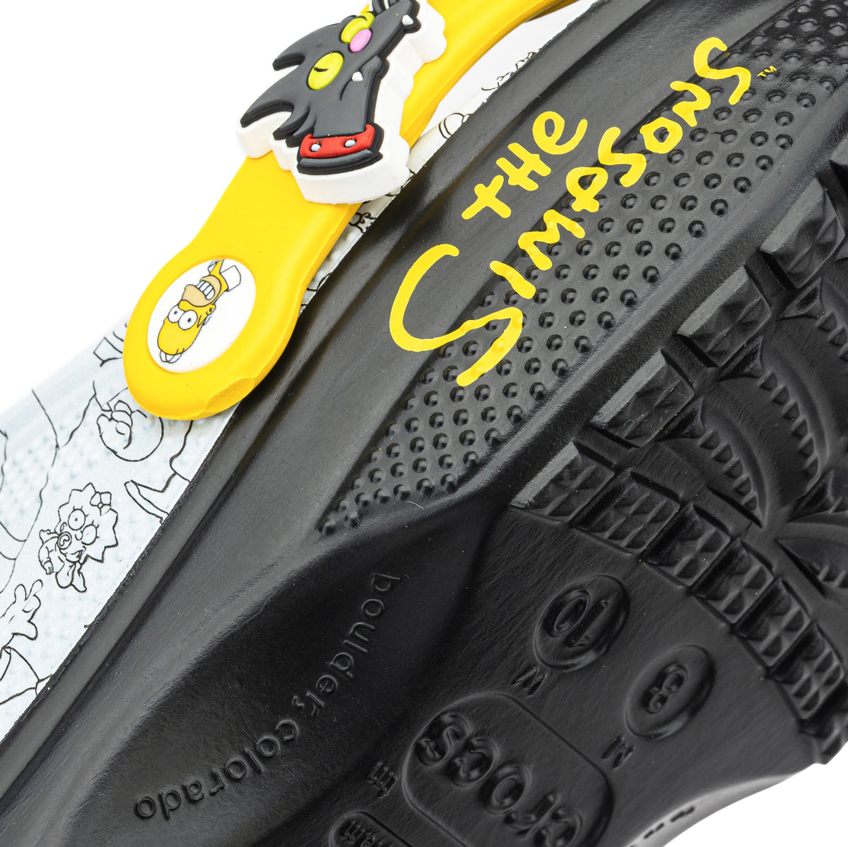 Exclusive The Simpsons Classic Clog Mens Sandals (Grey/Yellow) — 3 — Top View