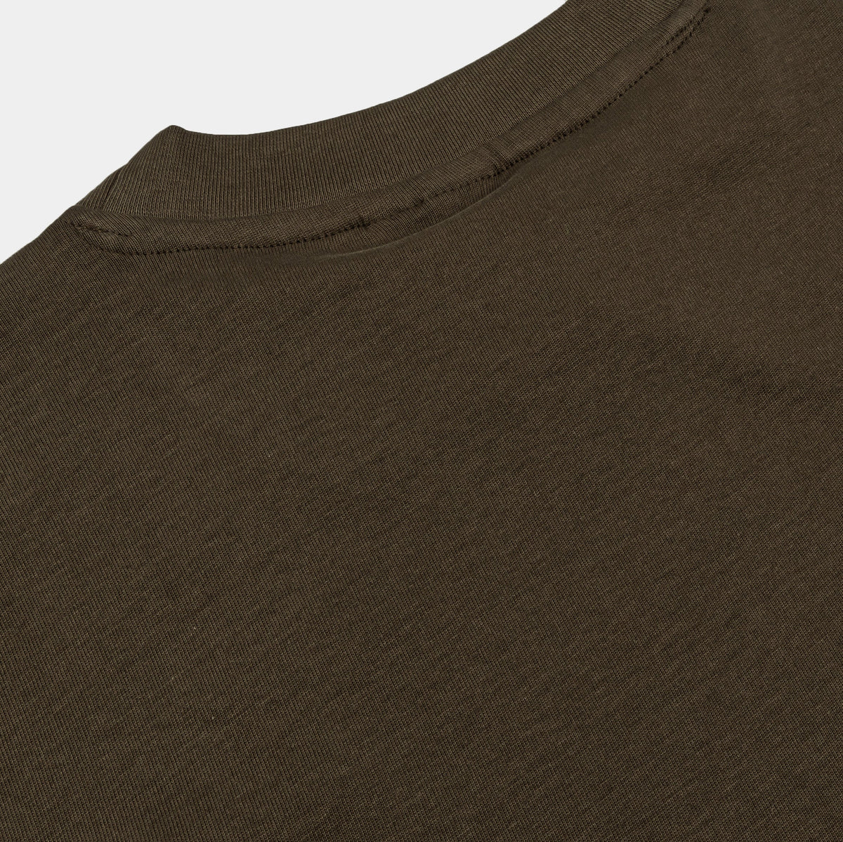 Exclusive Cropped Tee Mens Short Sleeve Shirt (Olive) — S — Side View