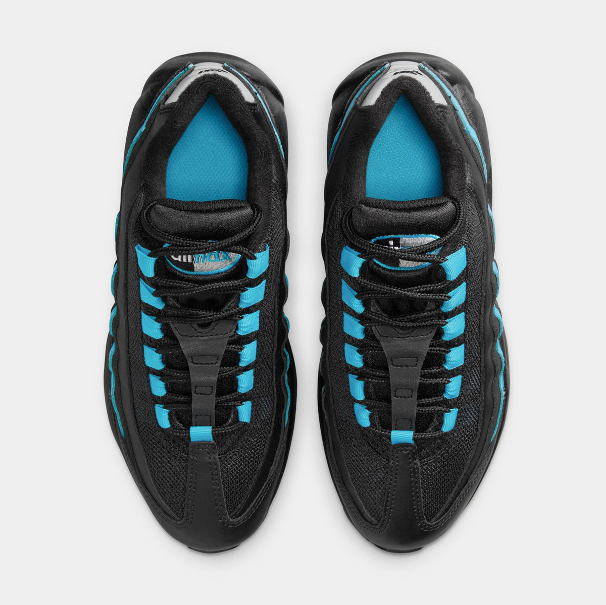 Exclusive Air Max 95 Grade School Running Shoes (Black/Baltic Blue/Black/Pearl Grey) — 1Y — Side View