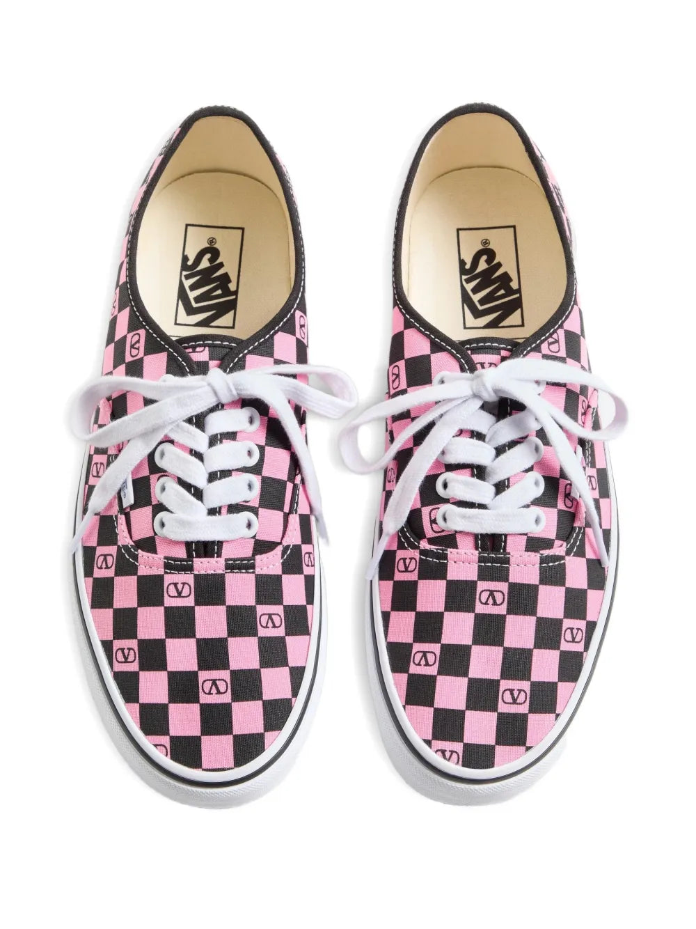 X Vlogo Checkerboard-Print Low-Top