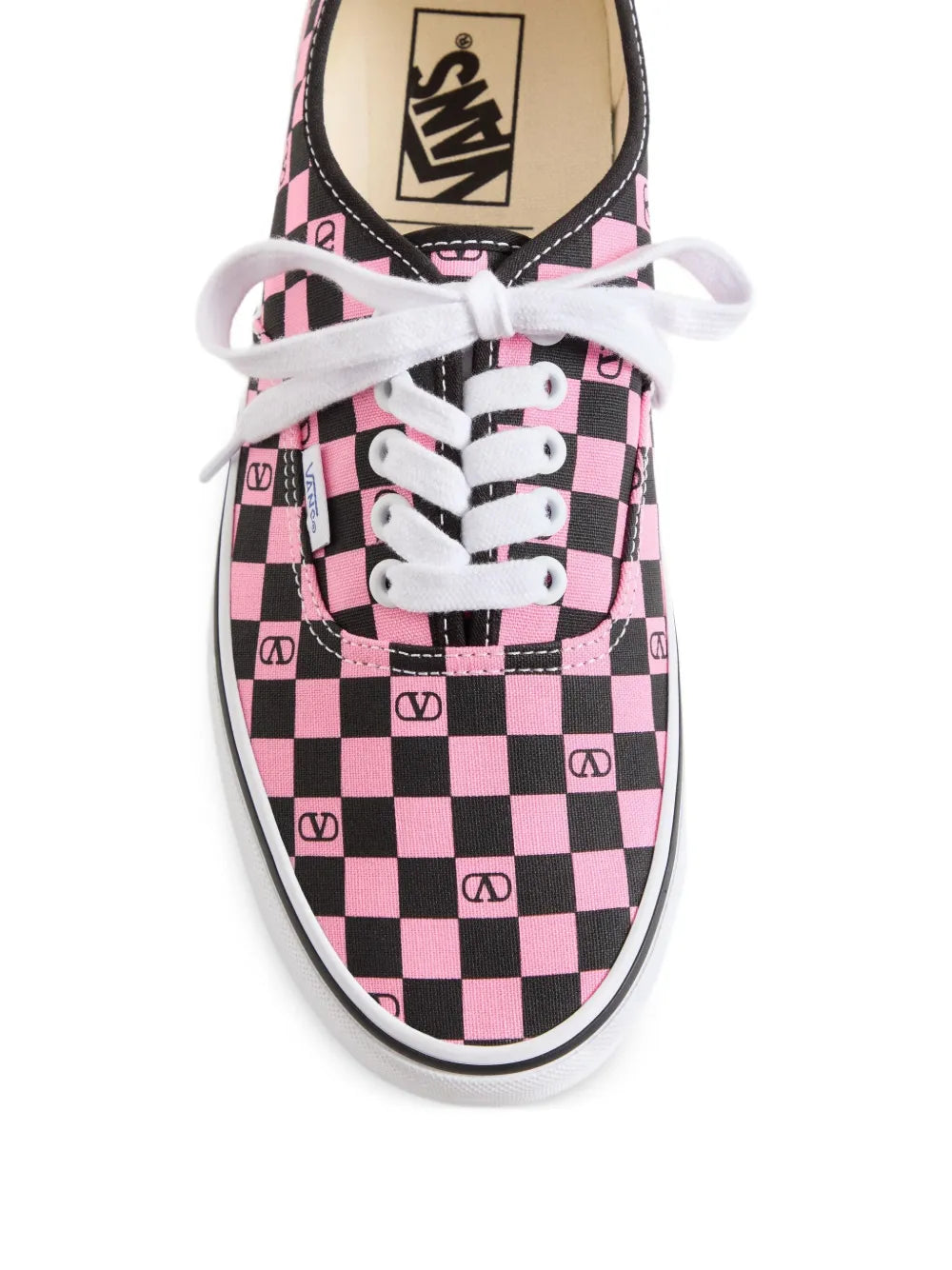 X Vlogo Checkerboard-Print Low-Top