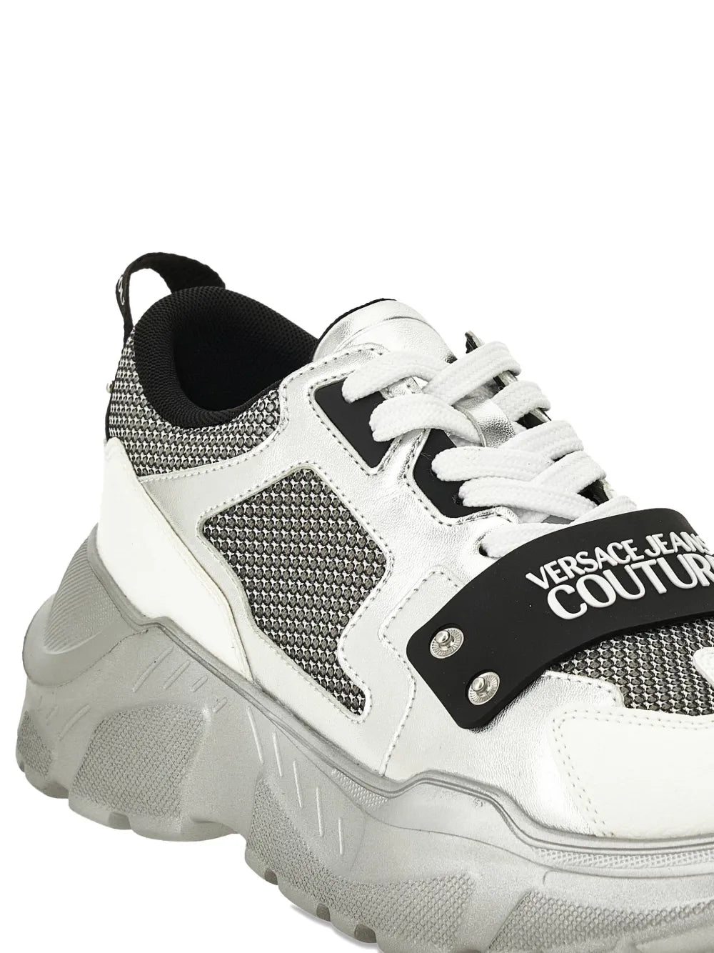 Jeans Couture Metallic-Panel Mesh Trainers