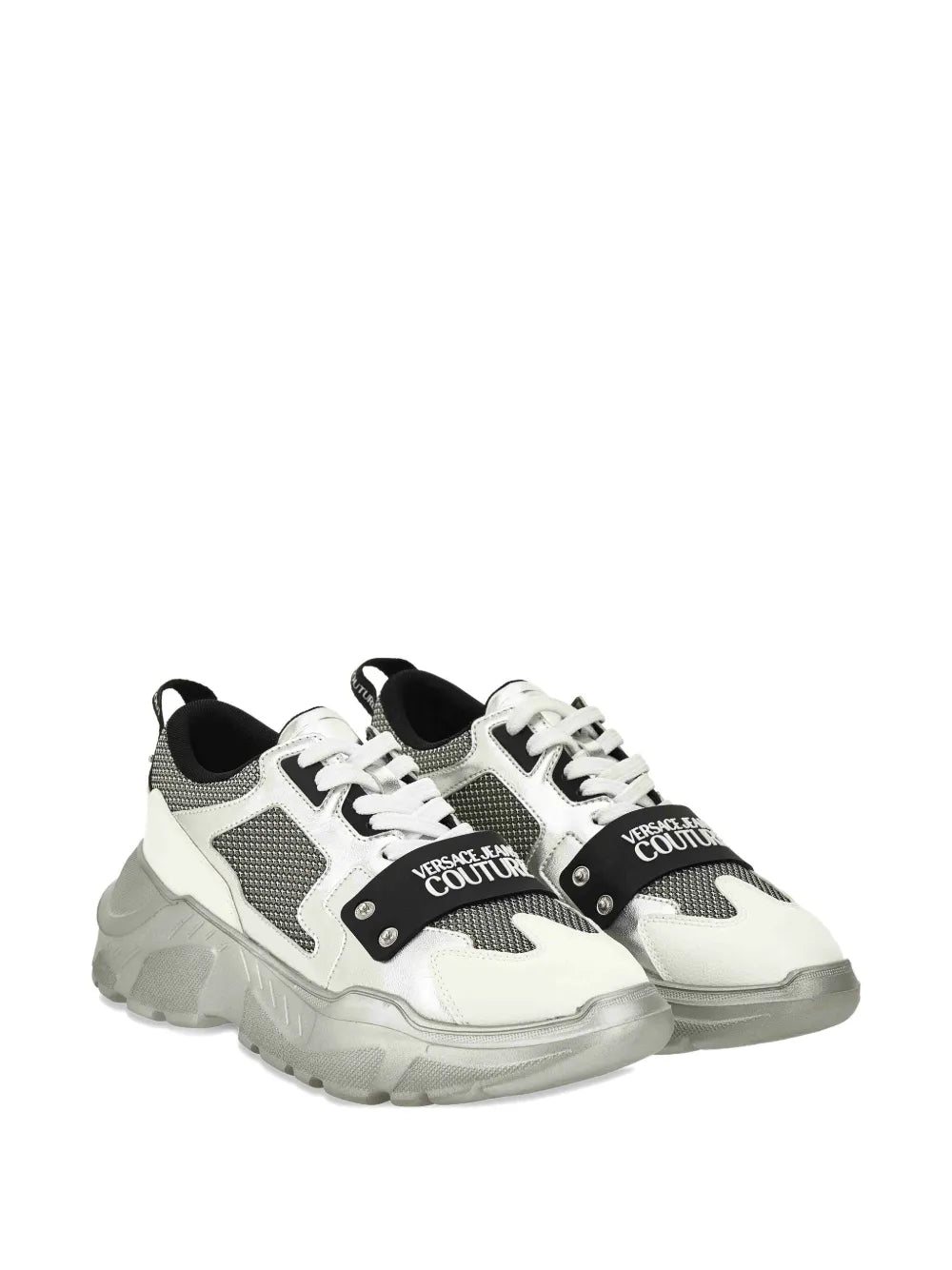 Jeans Couture Metallic-Panel Mesh Trainers