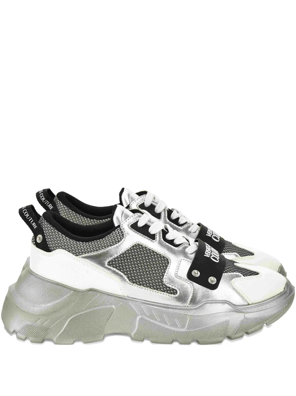 Jeans Couture Metallic-Panel Mesh Trainers