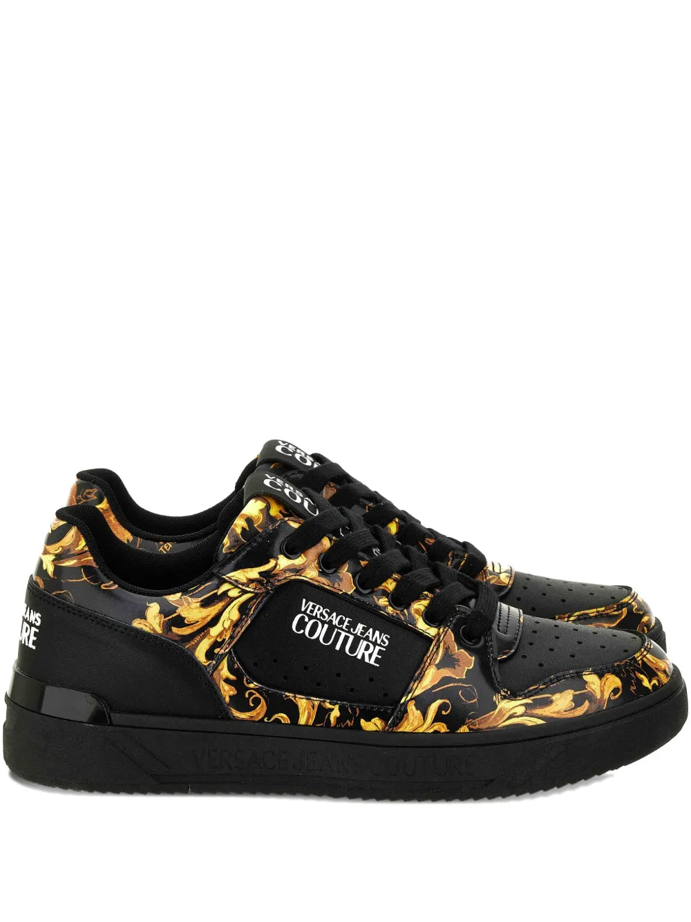 Jeans Couture Barocco-Print Lace-Up