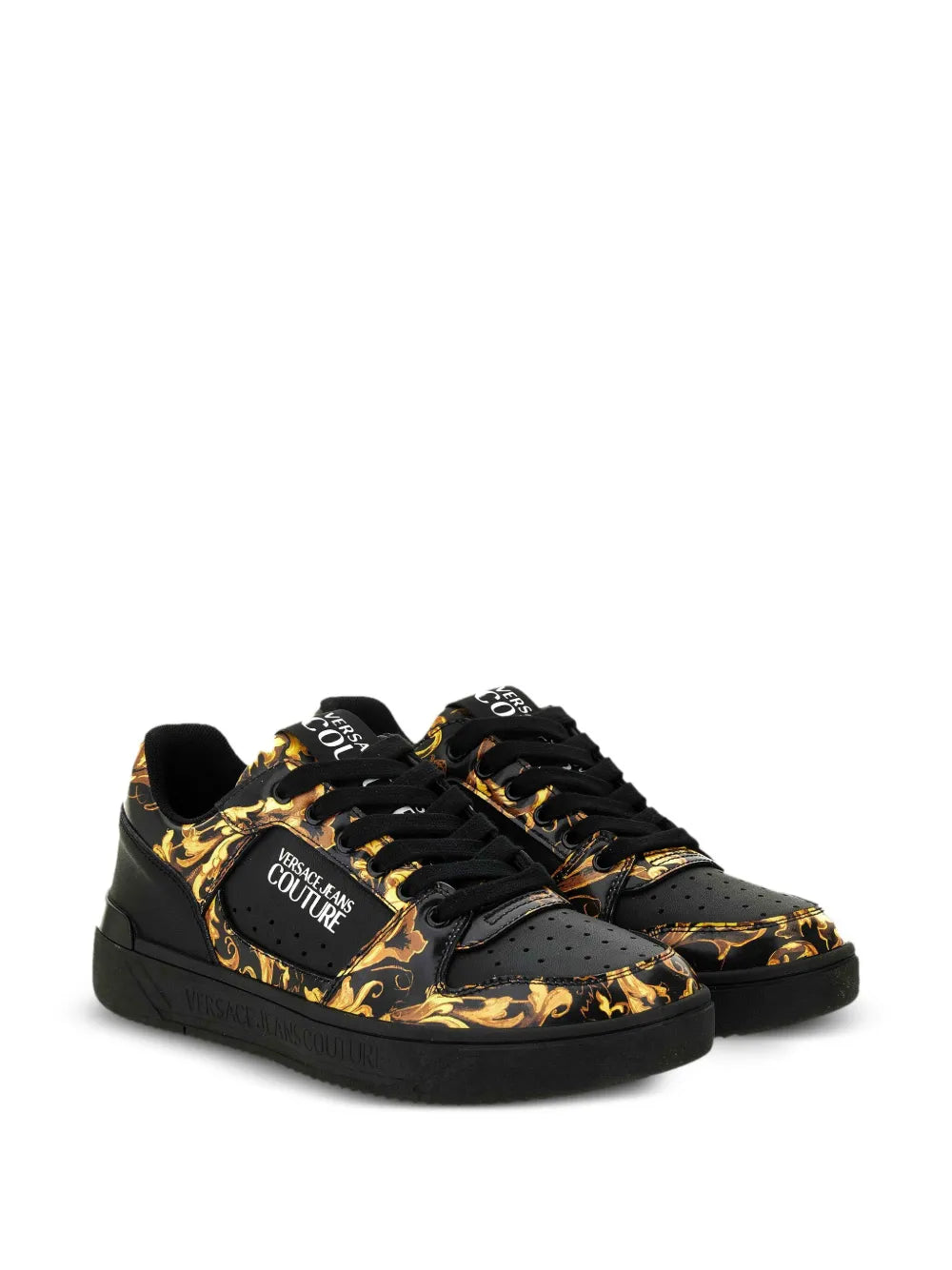 Jeans Couture Barocco-Print Lace-Up