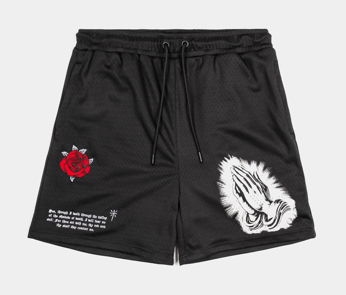 Exclusive Roses Hybrid Mens Shorts (Black/White) — S — Front View