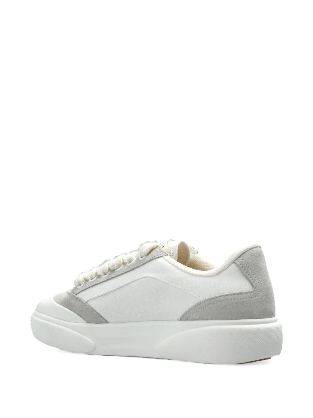 Suede-Panel Leather Low-Top