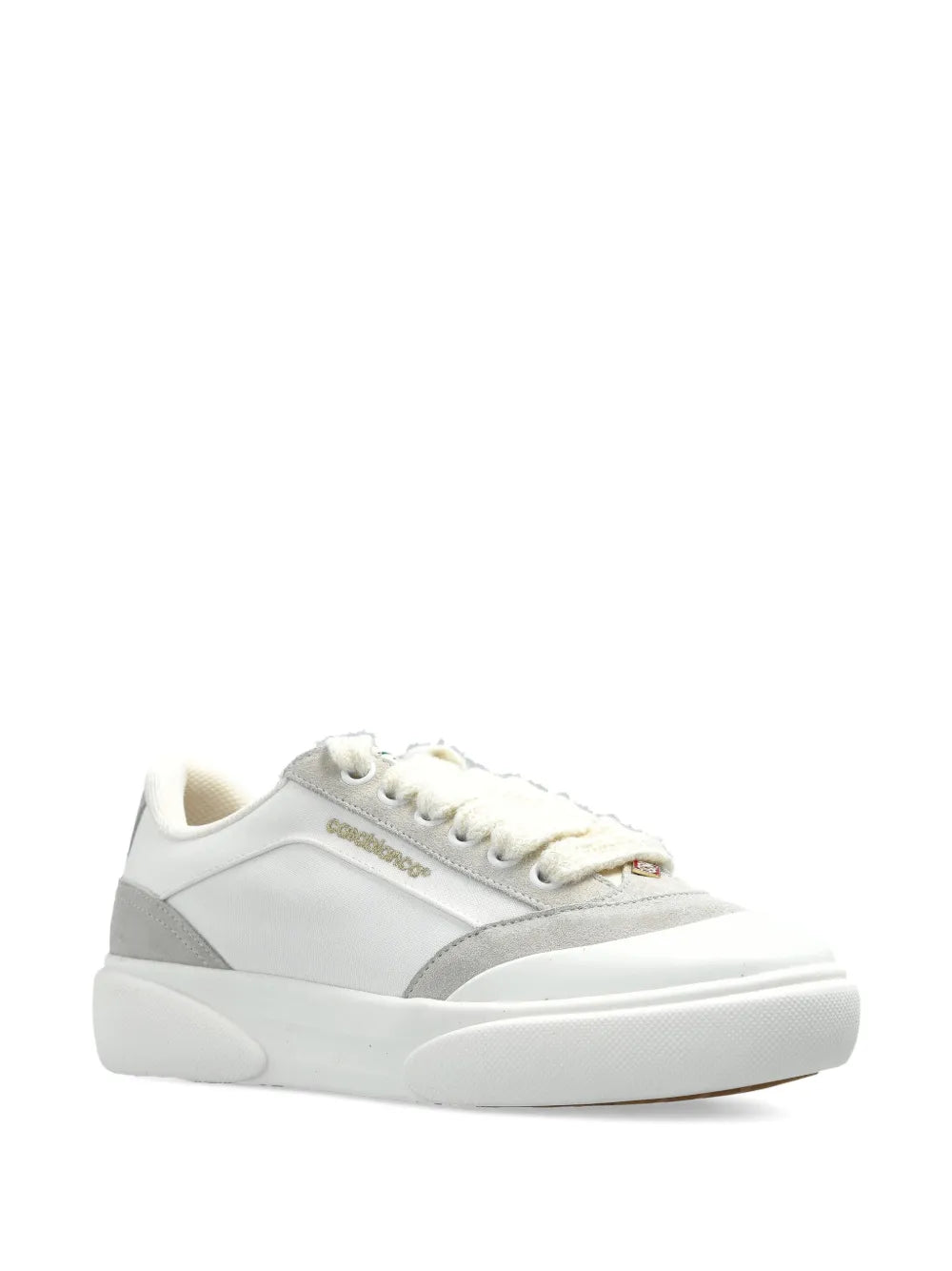 Suede-Panel Leather Low-Top