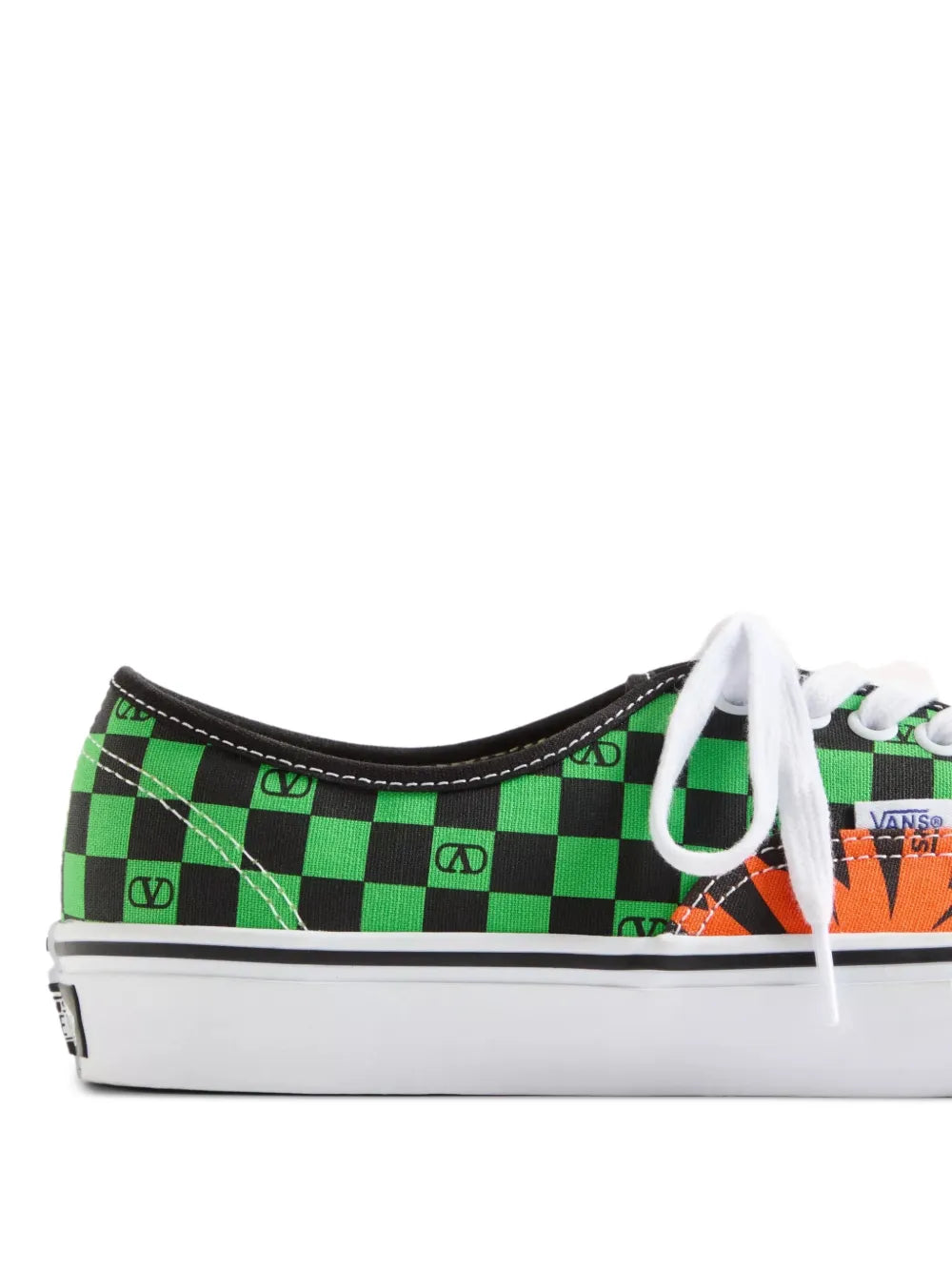 X Vlogo Checkerboard And Tropical Leaves-Print