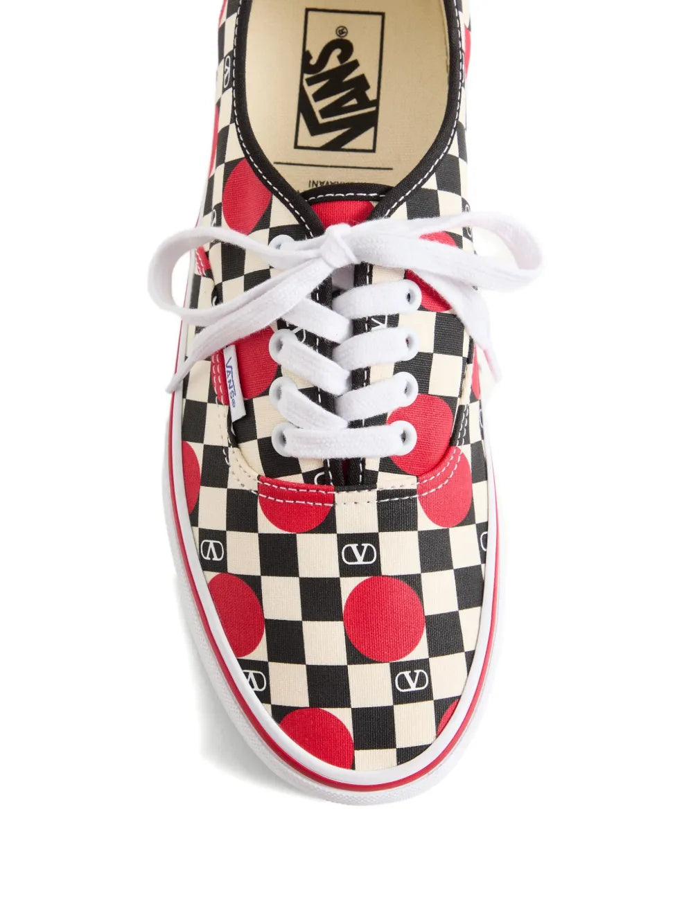 X Vlogo Checkerboard Polka-Dot Low-Top
