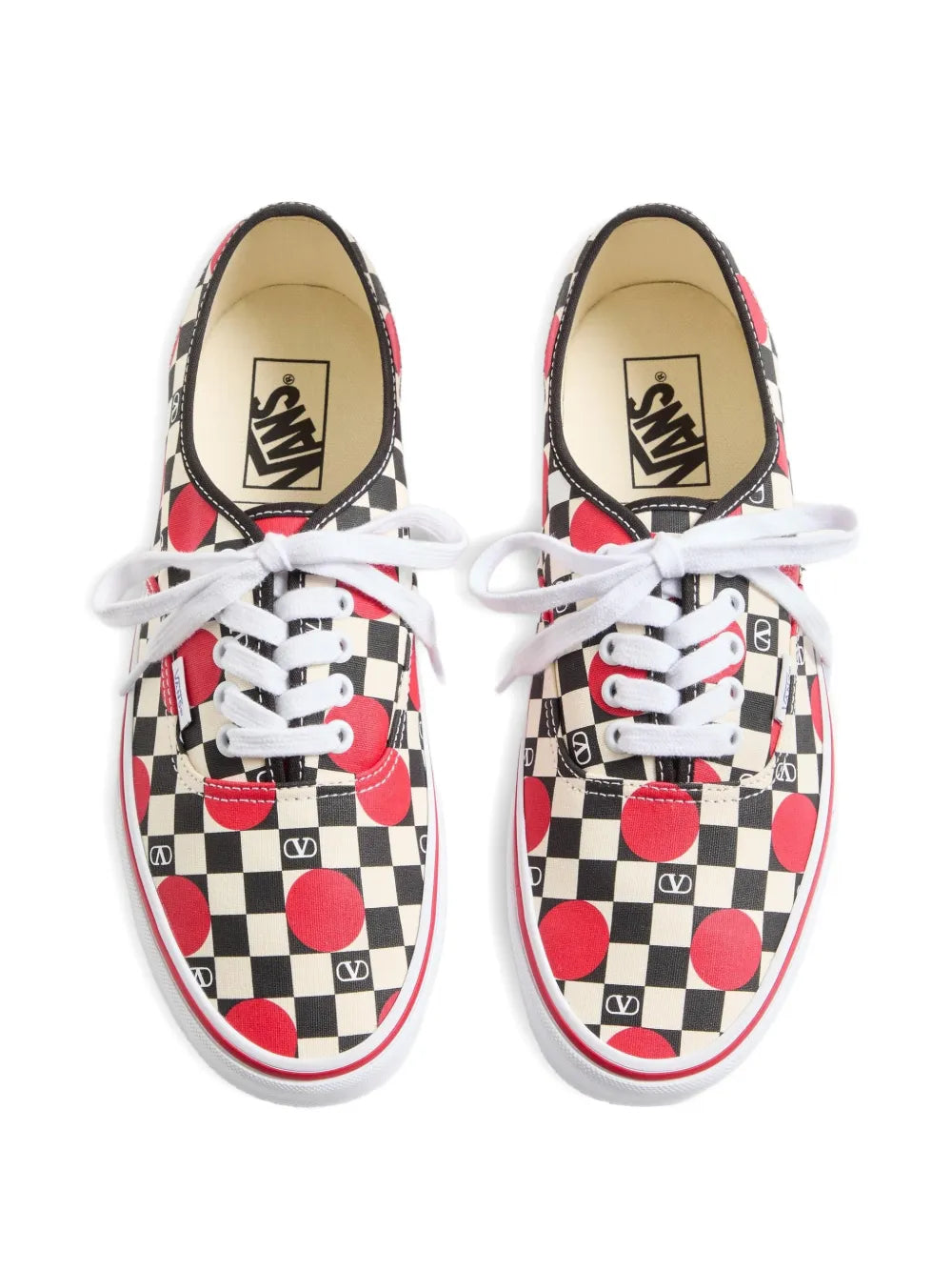 X Vlogo Checkerboard Polka-Dot Low-Top