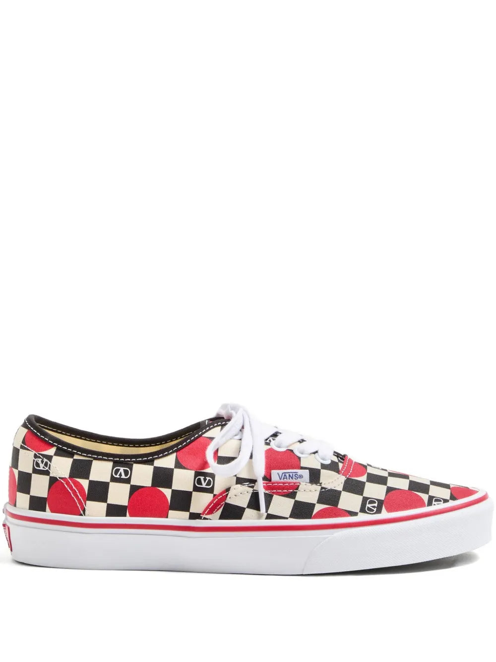 X Vlogo Checkerboard Polka-Dot Low-Top