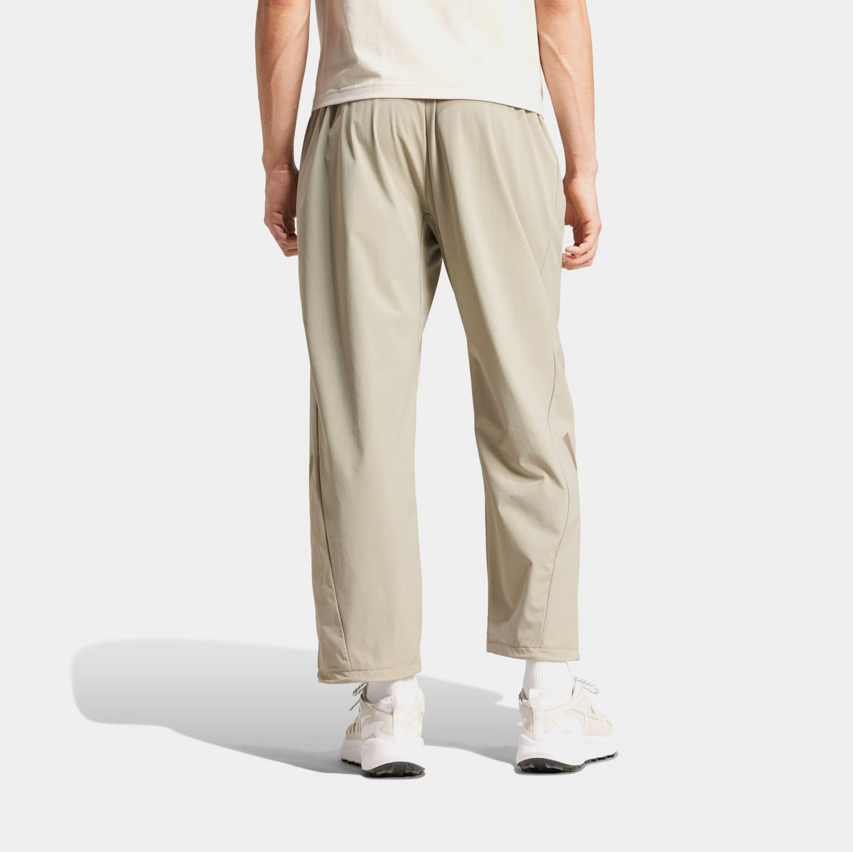 Exclusive Z.N.E Open Hem Woven Mens Pants (Beige) — S — Side View