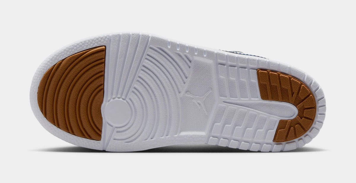 Exclusive Air Jordan 1 Low ALT Preschool Basketball Shoes (White/Midnight Navy/Neutral Grey) — 10.5C — Top View