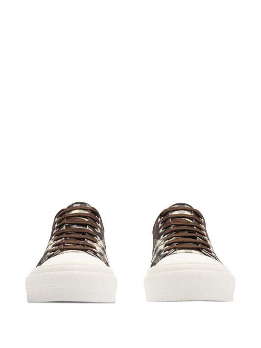 Check-Pattern Lace-Up