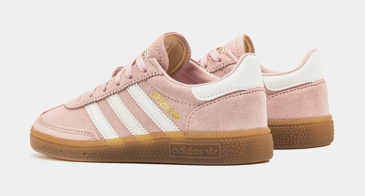 Exclusive Handball Spezial Preschool Lifestyle Shoes (Pink/White) — 10.5C — Detail View