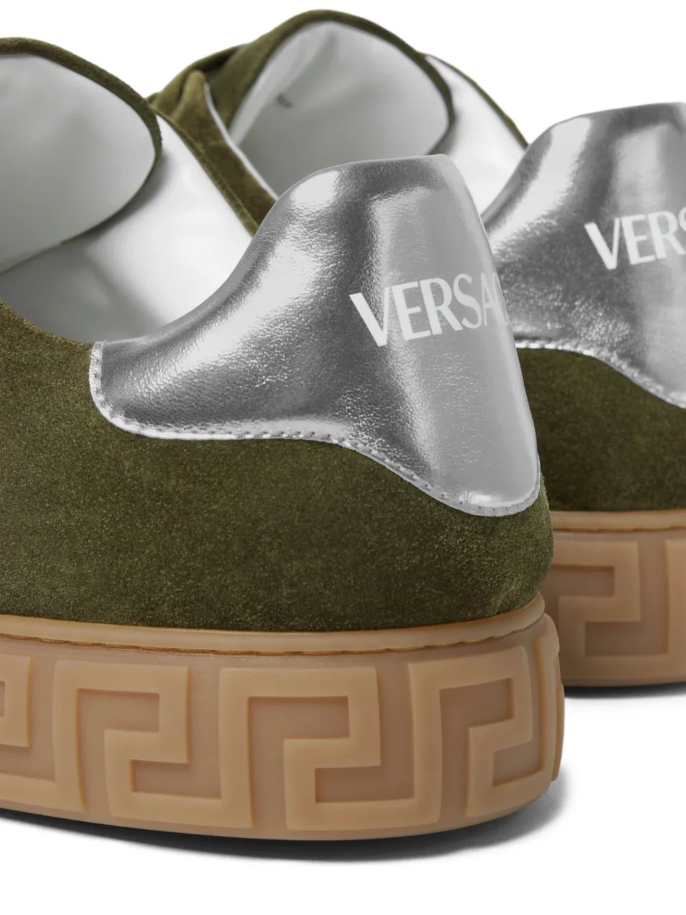 Greca-Embellished Suede