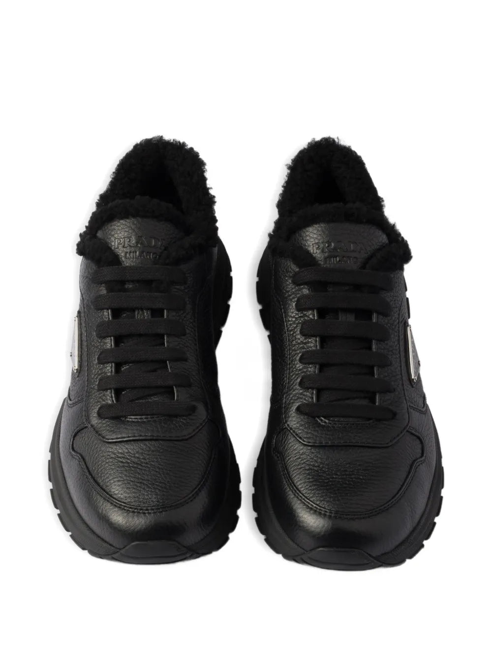 Prax Shearling-Lining Logo Leather