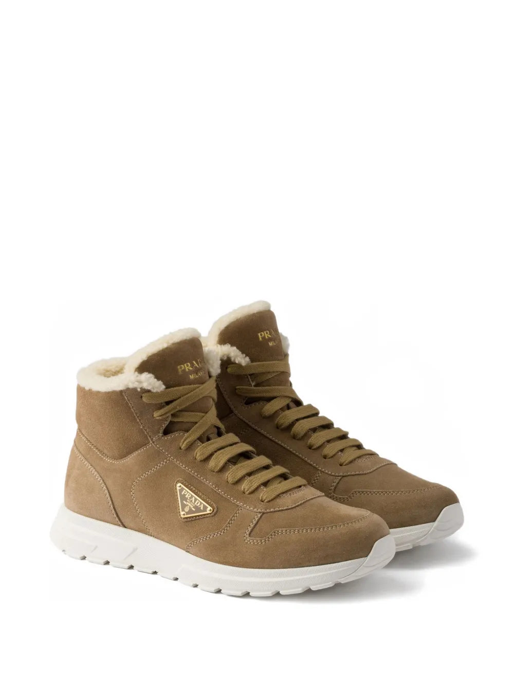 Shearling Triangle-Logo High-Top