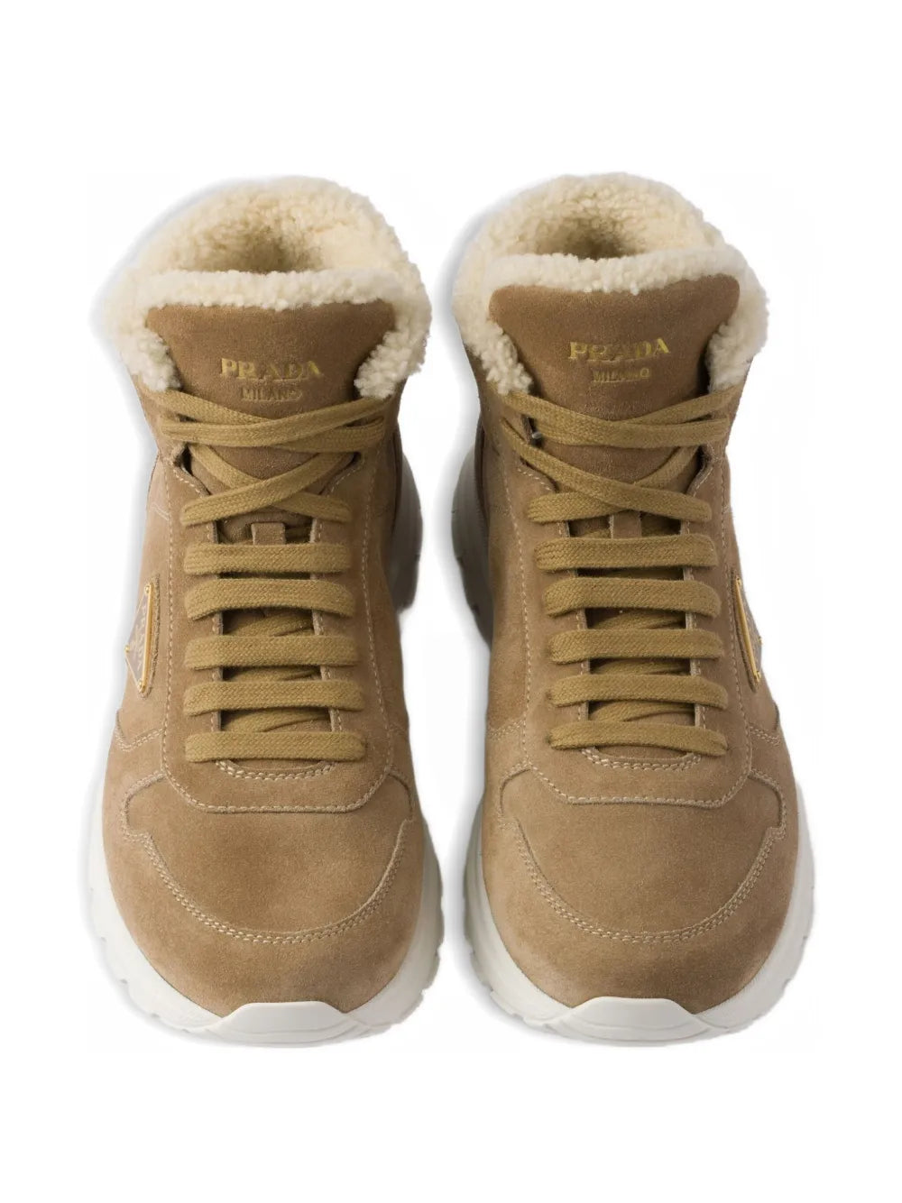 Shearling Triangle-Logo High-Top