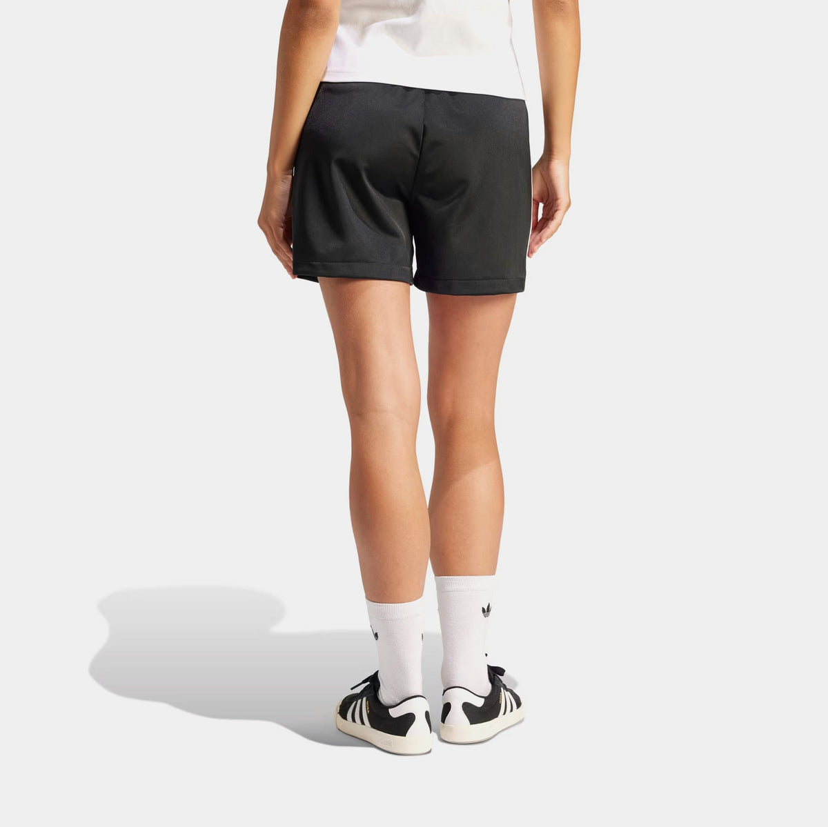 Exclusive Firebird Track Womens Shorts (Black/White) — XS — Side View