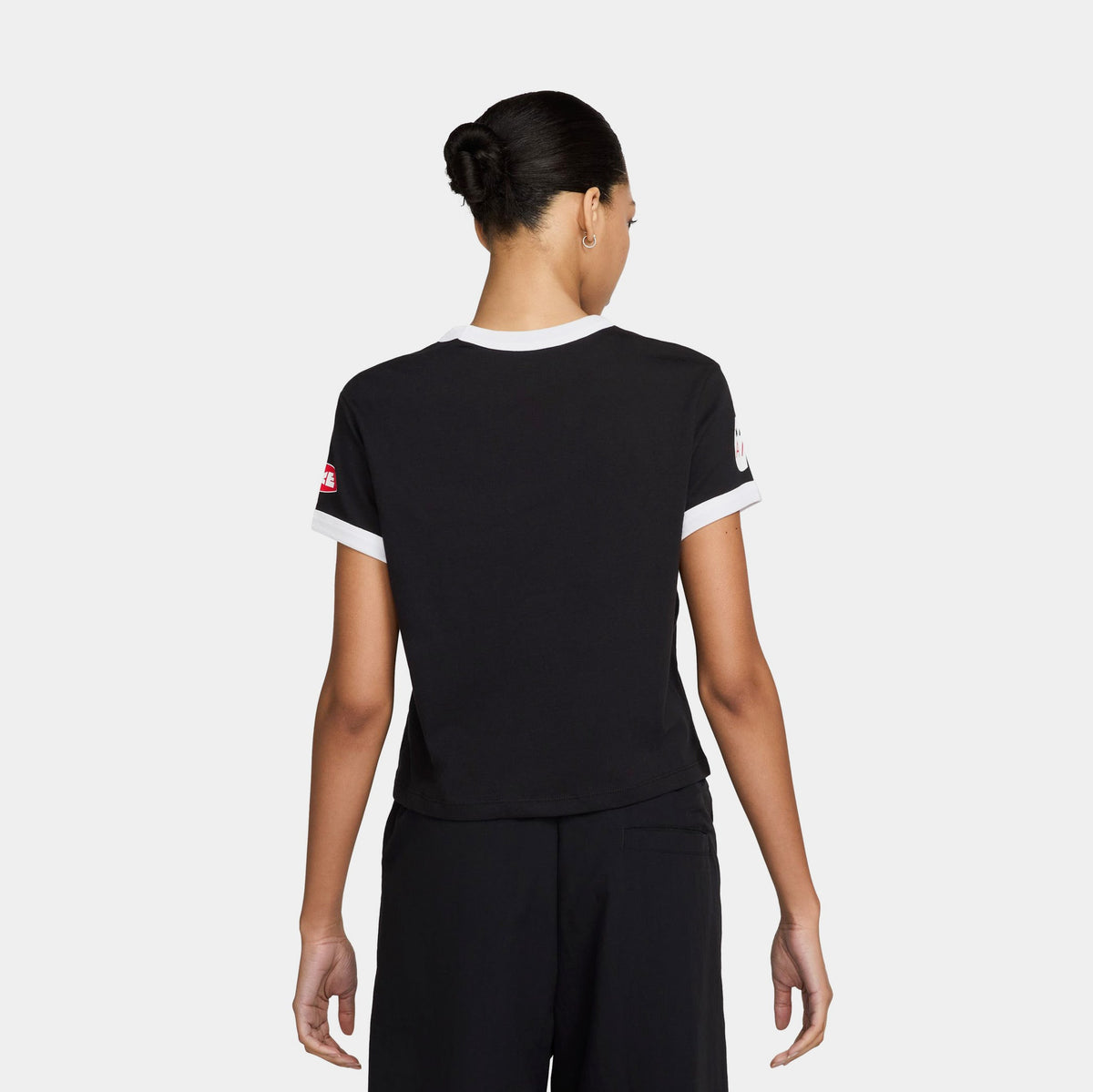 Exclusive Sportswear Club Moto Womens Short Sleeve Shirt (Black) — XS — Side View
