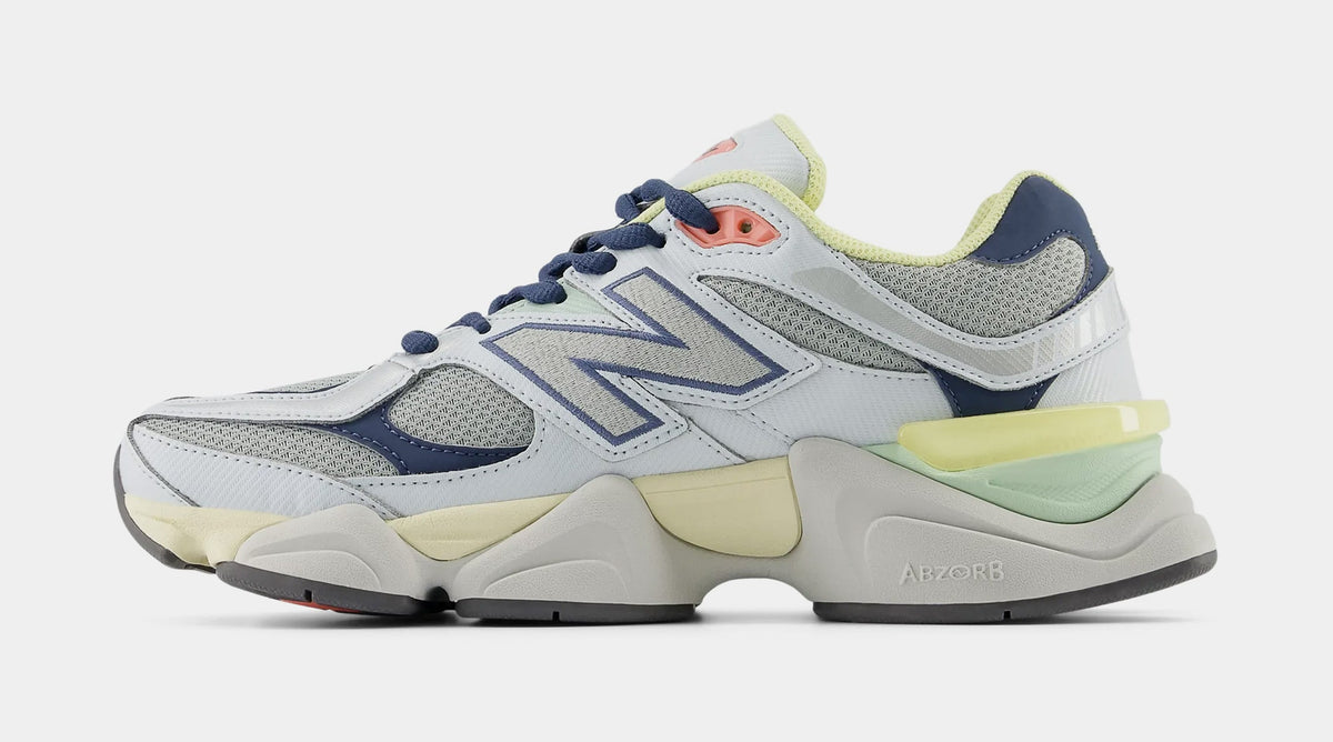 Exclusive 9060 Mens Lifestyle Shoes (Grey/Yellow/Navy) — 8 — Back View