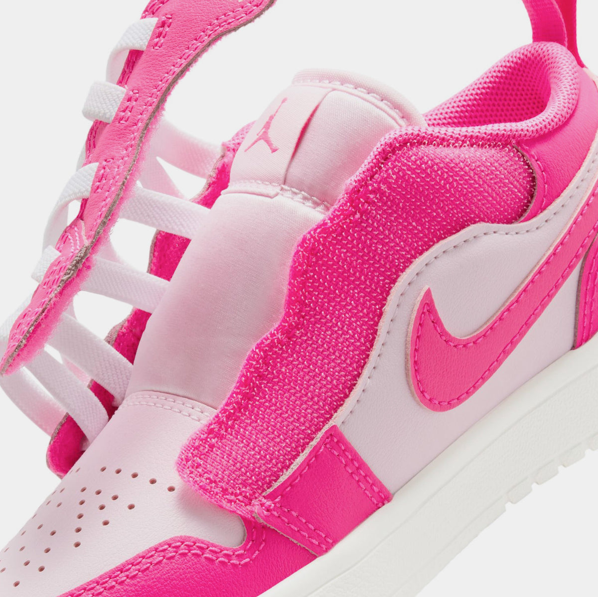 Exclusive Air Jordan 1 Low ALT Preschool Lifestyle Shoes (Pink Foam/Hyper Pink/Summit White) — 10.5C — Detail View