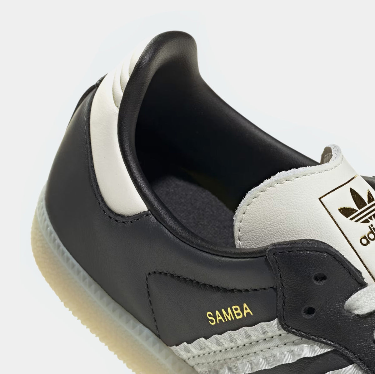 Exclusive Samba OG Ruffled 3 Stripes Womens Lifestyle Shoes (Carbon/Off White/Core Black) — 5 — Top View