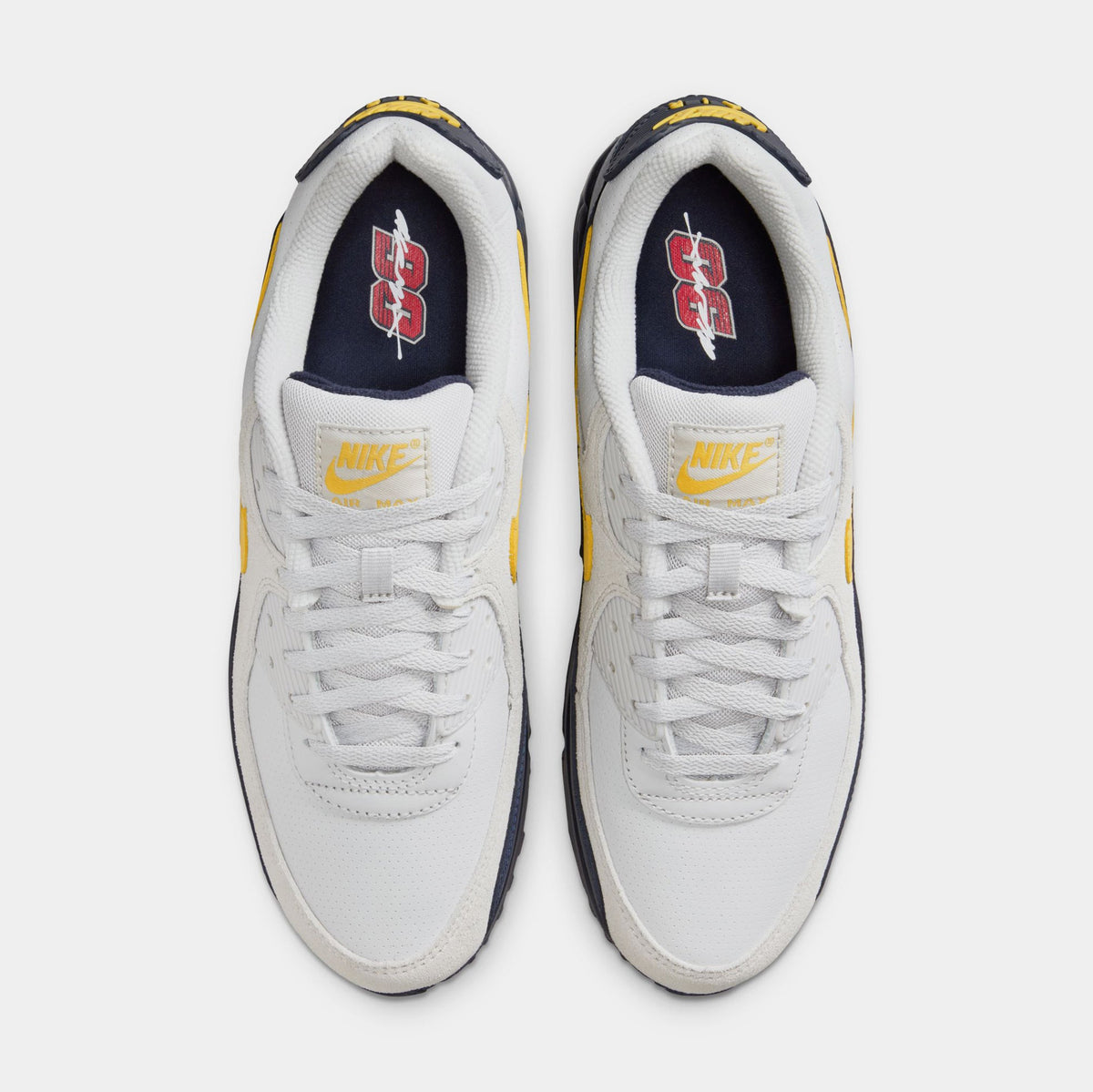 Exclusive Air Max 90 Mens Running Shoes (Neutral Grey/Tour Yellow/Obsidian) Final Sale — 6 — Side View
