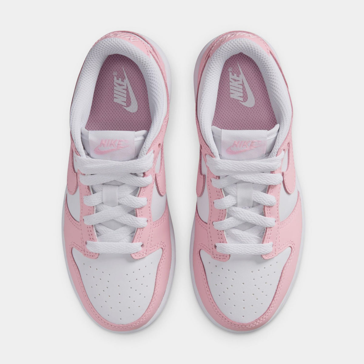 Exclusive Dunk Low Preschool Lifestyle Shoes (Laser Fuchsia/White/Laser Fuchsia) — 10.5C — Side View